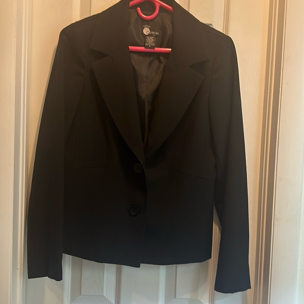 Casual black lightweight two button blazer